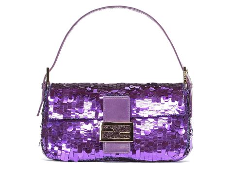 fendi purple sequin bag|fendi pony hair baguette.